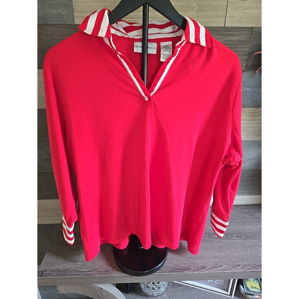 DRAPERS AND DAMONS WOMANS RED BLOUSE PXL PREOWNED